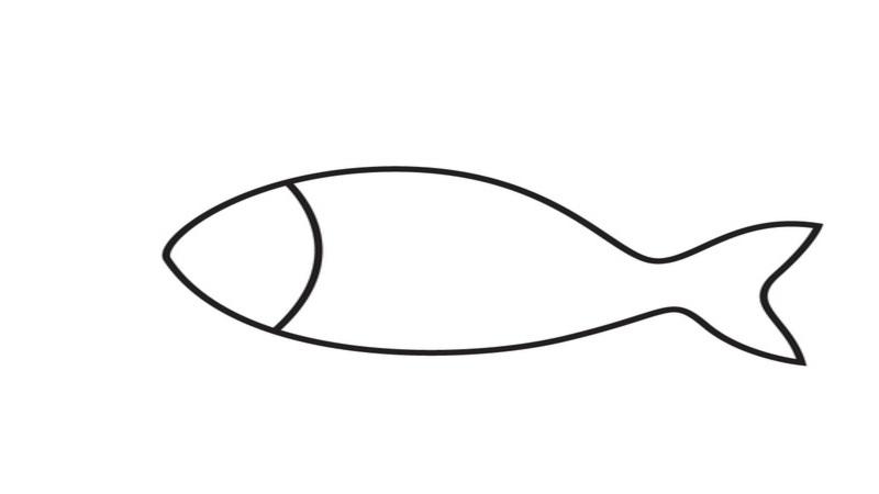 Các bước vẽ con cá - bước 2
